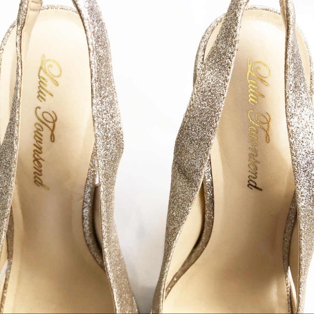 Lulu Townsend glitter peep toe heels - Picture 5 of 8